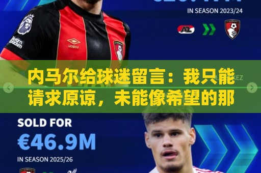 内马尔给球迷留言:我只能请求原谅,未能像希望的那样帮助巴西队 内马尔给球迷留言:我只能请求原谅,未能像希望的那样帮助巴西队