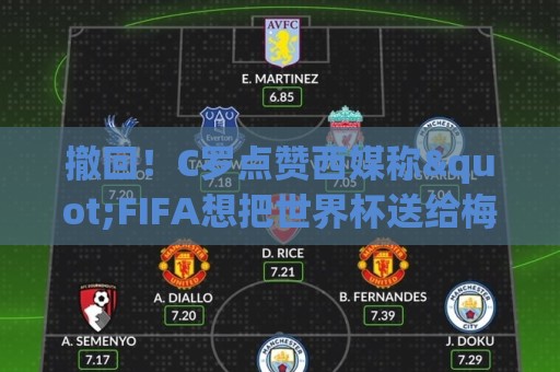 撤回！C罗点赞西媒称"FIFA想把世界杯送给梅西"的切片，现已取消